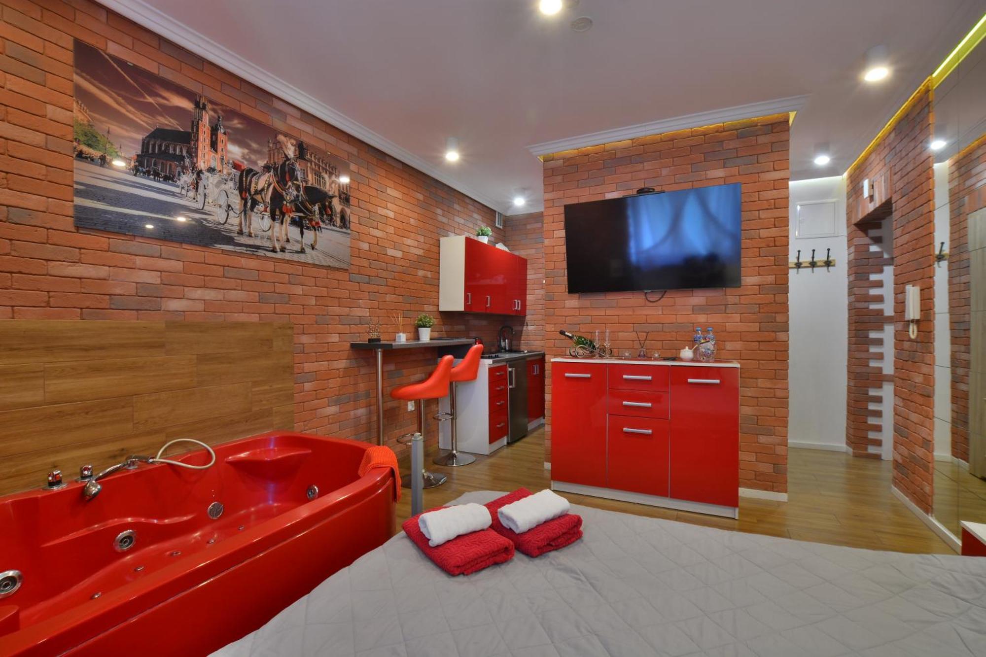 Jacuzzi Apartment Red Cracovia Esterno foto